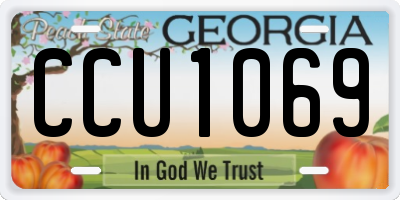 GA license plate CCU1069