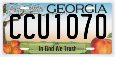 GA license plate CCU1070