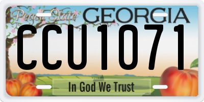 GA license plate CCU1071