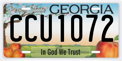 GA license plate CCU1072
