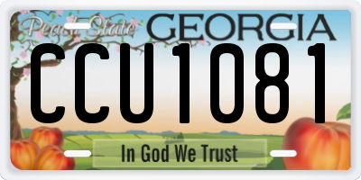 GA license plate CCU1081