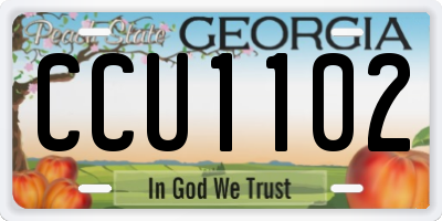 GA license plate CCU1102