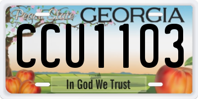 GA license plate CCU1103