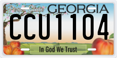 GA license plate CCU1104