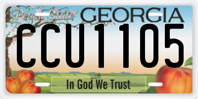 GA license plate CCU1105