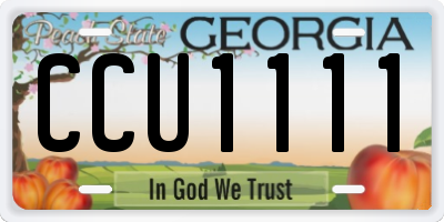 GA license plate CCU1111