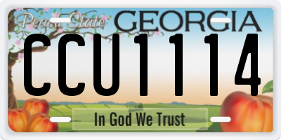 GA license plate CCU1114
