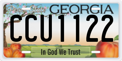 GA license plate CCU1122