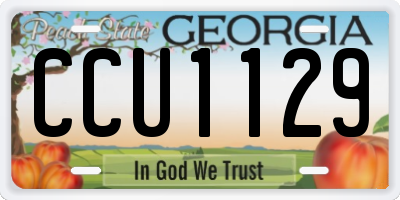 GA license plate CCU1129