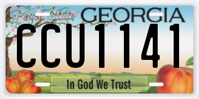 GA license plate CCU1141
