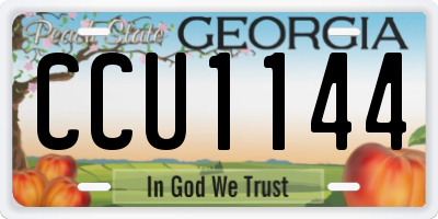GA license plate CCU1144