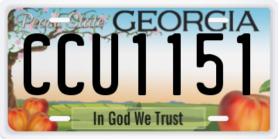GA license plate CCU1151