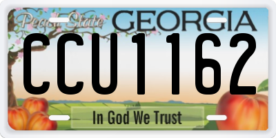GA license plate CCU1162