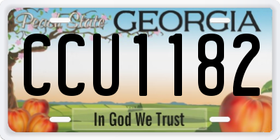 GA license plate CCU1182