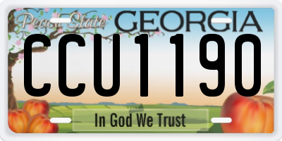 GA license plate CCU1190