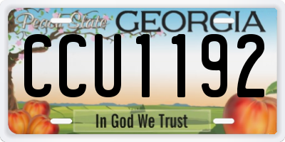 GA license plate CCU1192