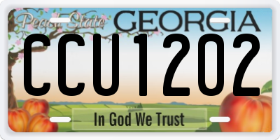 GA license plate CCU1202