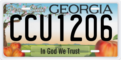 GA license plate CCU1206