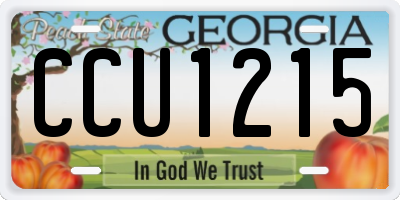 GA license plate CCU1215