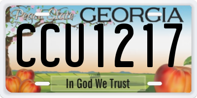 GA license plate CCU1217