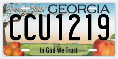 GA license plate CCU1219