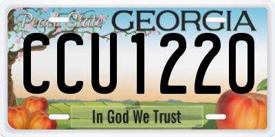 GA license plate CCU1220