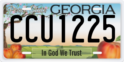 GA license plate CCU1225