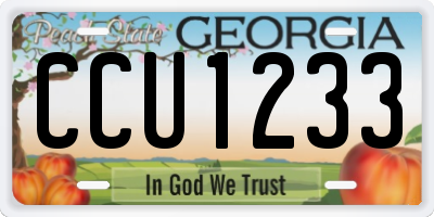 GA license plate CCU1233
