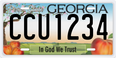 GA license plate CCU1234