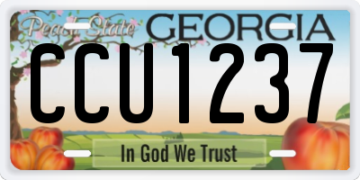 GA license plate CCU1237
