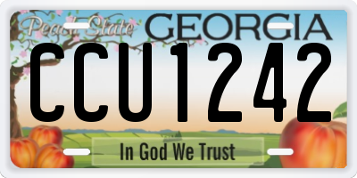 GA license plate CCU1242