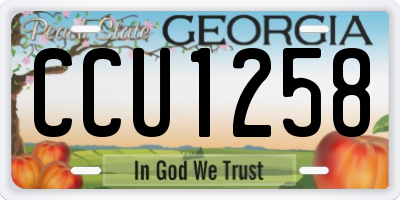 GA license plate CCU1258