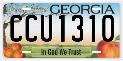 GA license plate CCU1310