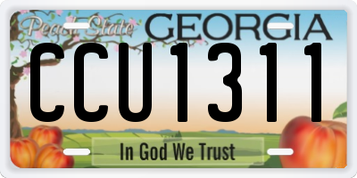 GA license plate CCU1311