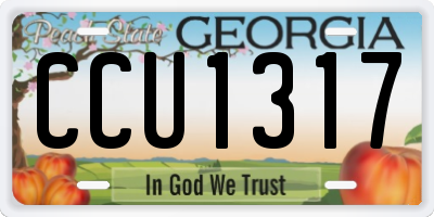 GA license plate CCU1317