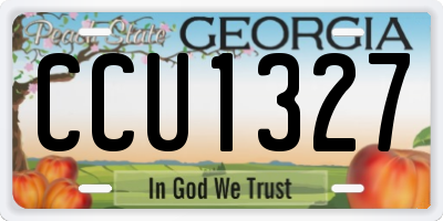 GA license plate CCU1327