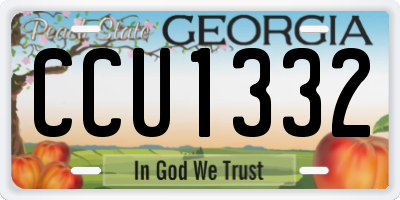 GA license plate CCU1332
