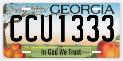 GA license plate CCU1333