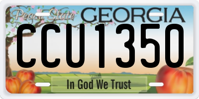 GA license plate CCU1350