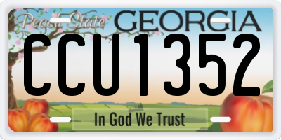 GA license plate CCU1352