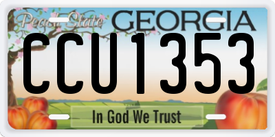 GA license plate CCU1353