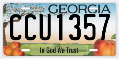 GA license plate CCU1357