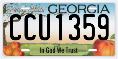 GA license plate CCU1359