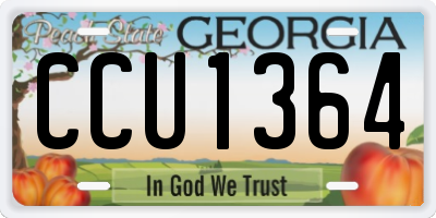 GA license plate CCU1364