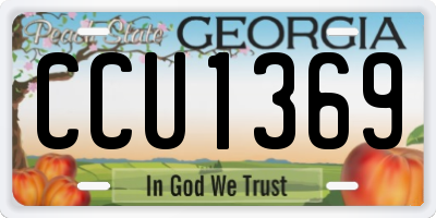 GA license plate CCU1369