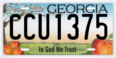 GA license plate CCU1375