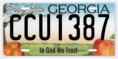 GA license plate CCU1387