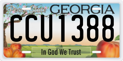GA license plate CCU1388