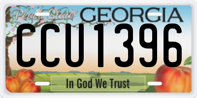 GA license plate CCU1396