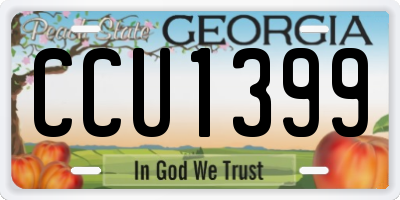 GA license plate CCU1399